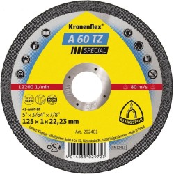 Диск за рязане на неръждаема стомана A60 TZ Klingspor 115 ×1×22mm Диск за рязане на неръждаема стомана A60 TZ Klingspor 115 ×1×22mm